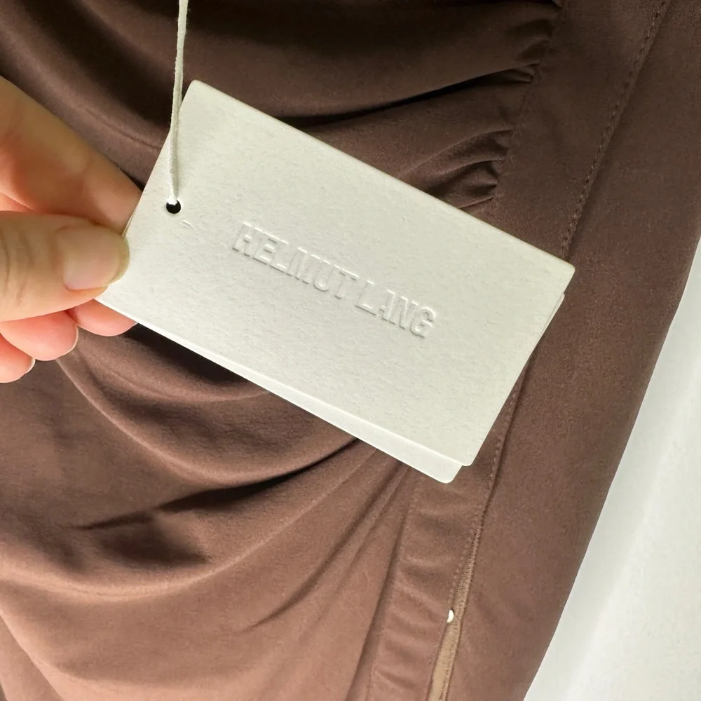 Helmut Lang NWT Brown Twist Snap Maxi Skirt Sz XXS - Picture 6 of 10